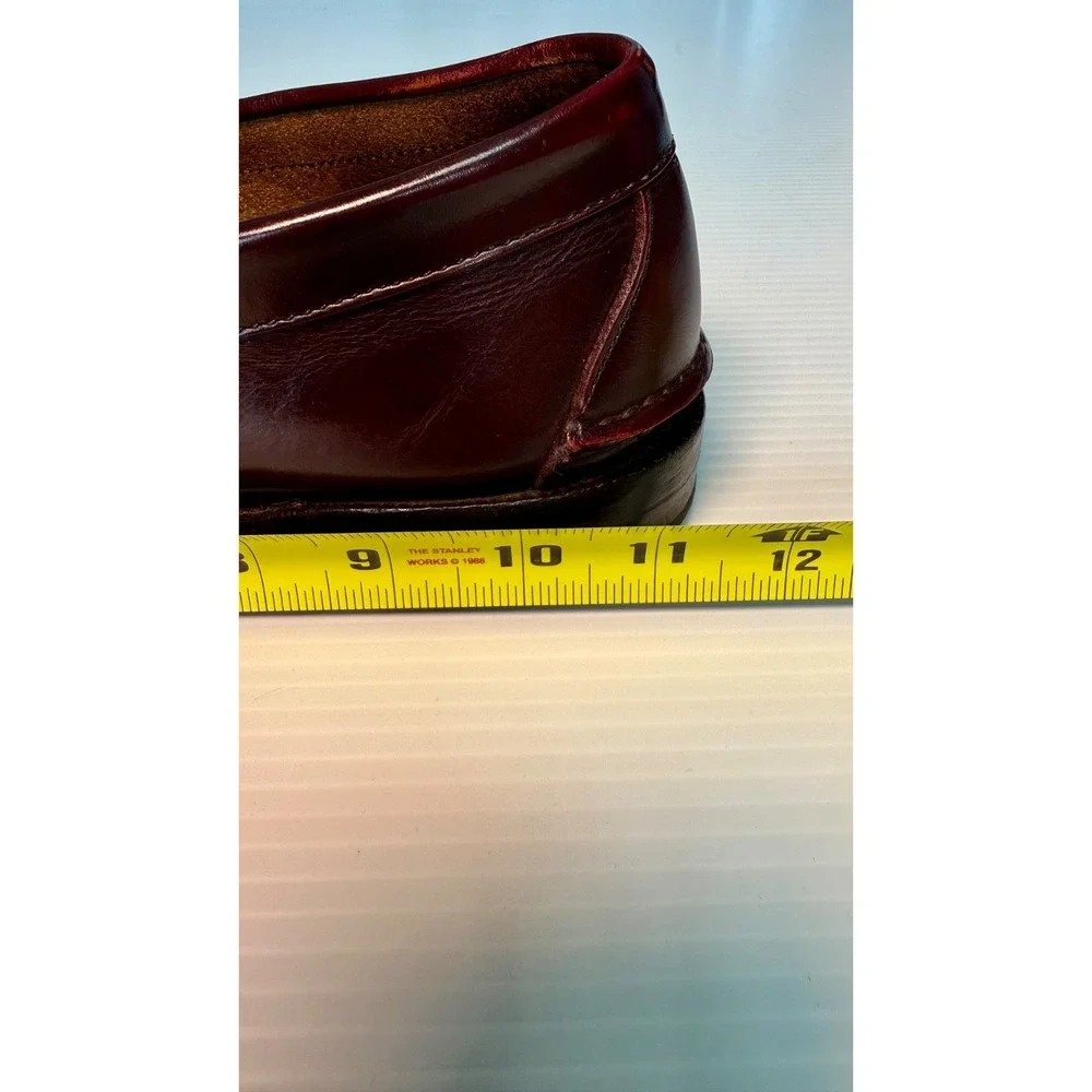 Aristocraft Mens Burgundy Leather Penny Loafers Made USA Slip On Moc Toe Vintage
